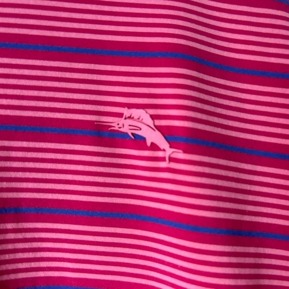 Tommy Bahama Island Zone Sz 2XL Java Red Palm Desert Driver Stripe Polo Shirt - Picture 4 of 10